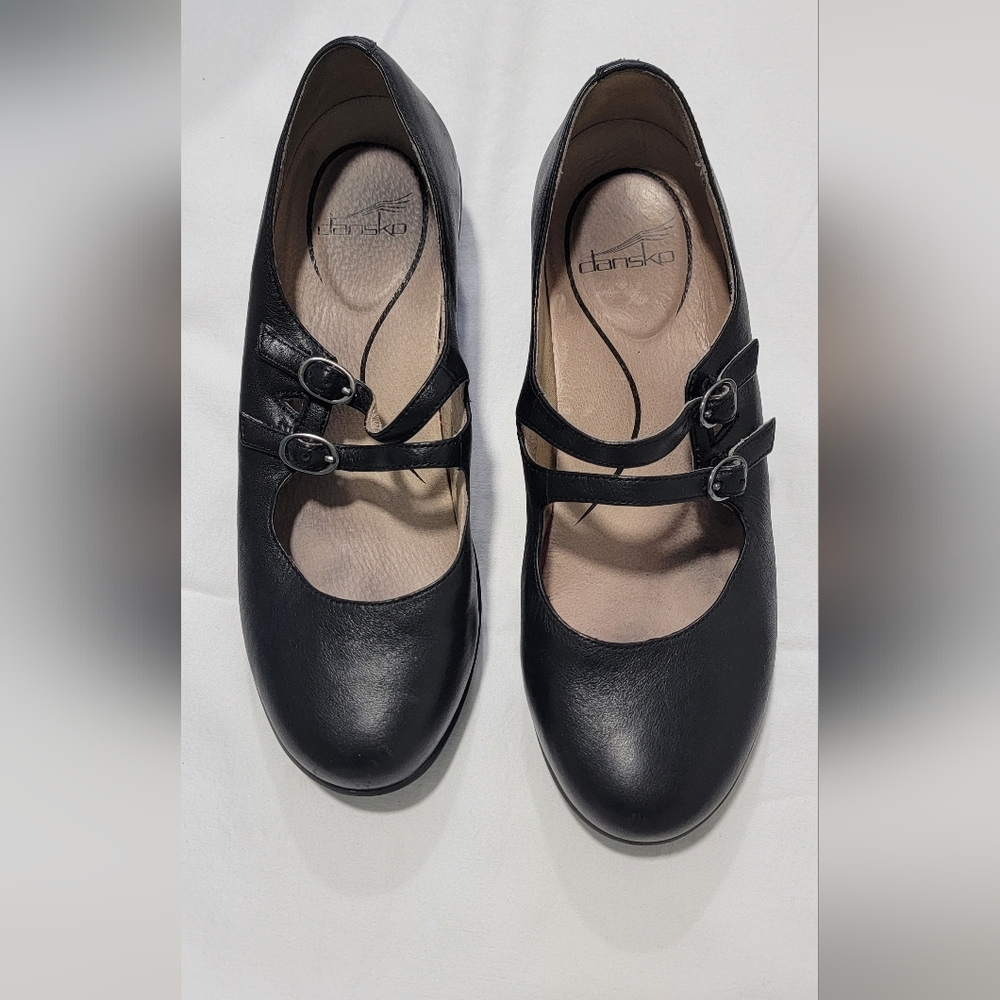 Dansko Black Leather Mary Janes